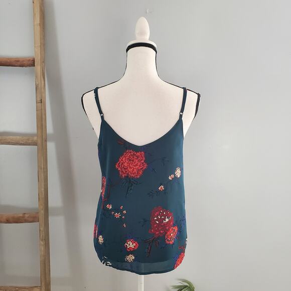 Cotton On Spaghetti Strap Green Floral Pullover Flowy Tank XS - Picture 2 of 6